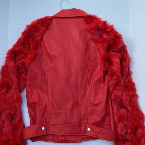 New GUESS Genuine Guess Leather Jacket With Faux SZ S - Picture 7 of 8